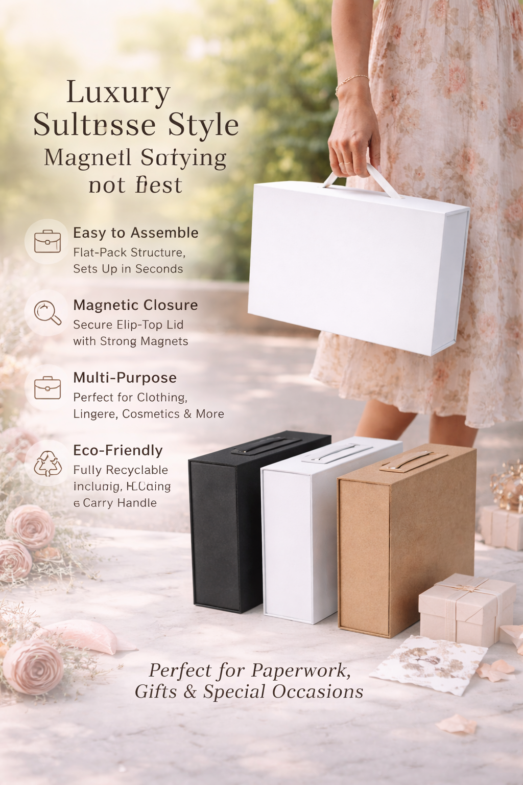 Luxury Folding Magnetic Gift Hamper Boxes Wholesale UK