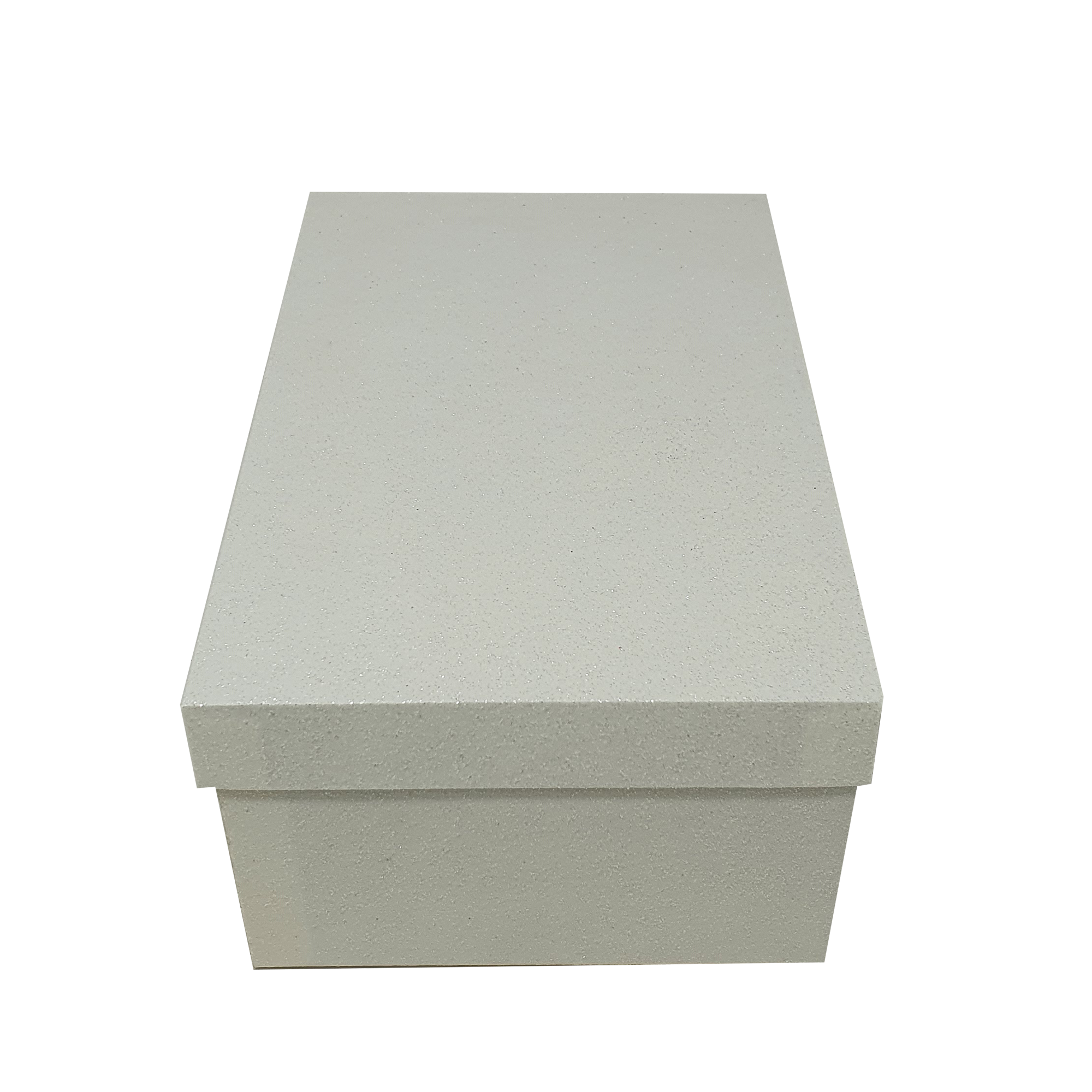 White Rectangular Sparkly Glitter Rigid Stacking Gift Boxes
