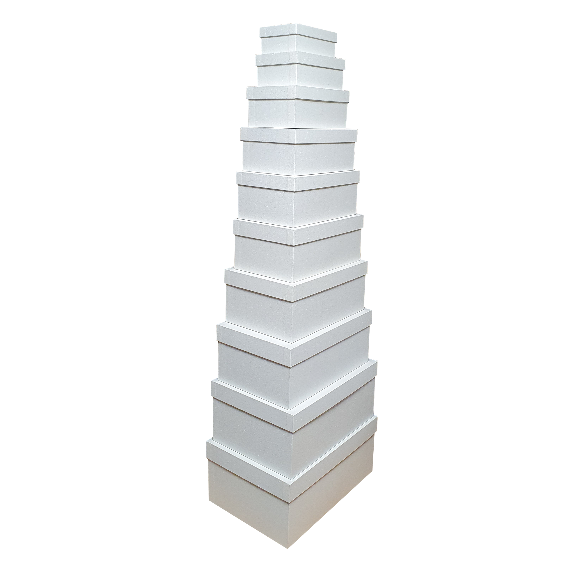 White Rectangular Sparkly Glitter Rigid Stacking Gift Boxes