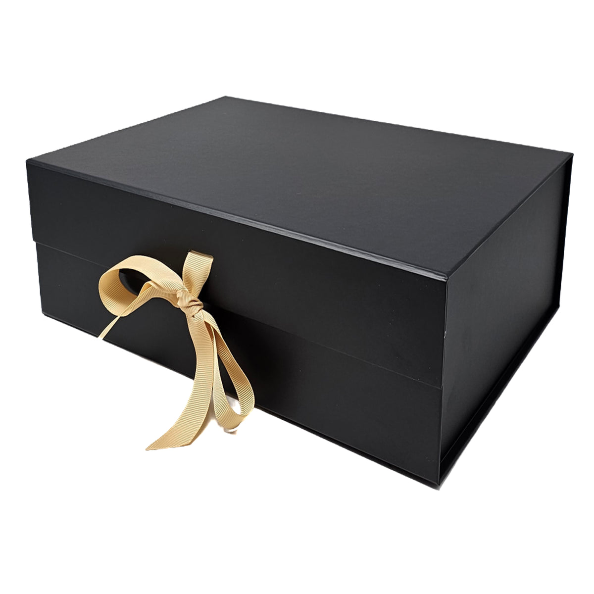 A4 Black Magnetic Gift Box (Single & Bulk Packs) – Luxury Foldable Hamper Packaging with Ribbon