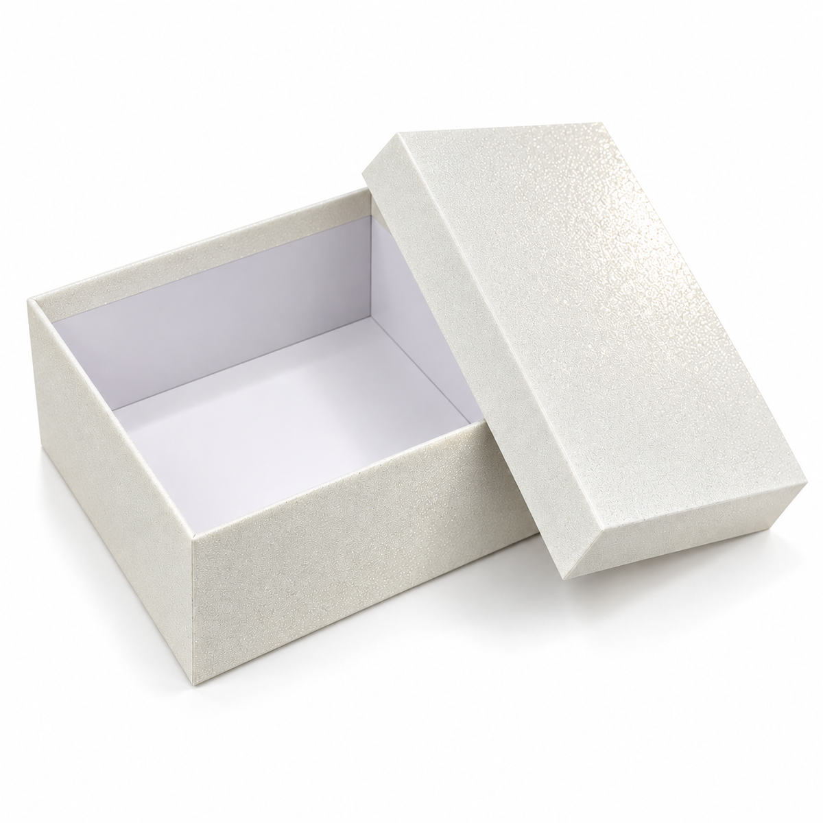 Luxury White Glitter Rigid Stacking Gift Boxes – Set of 10