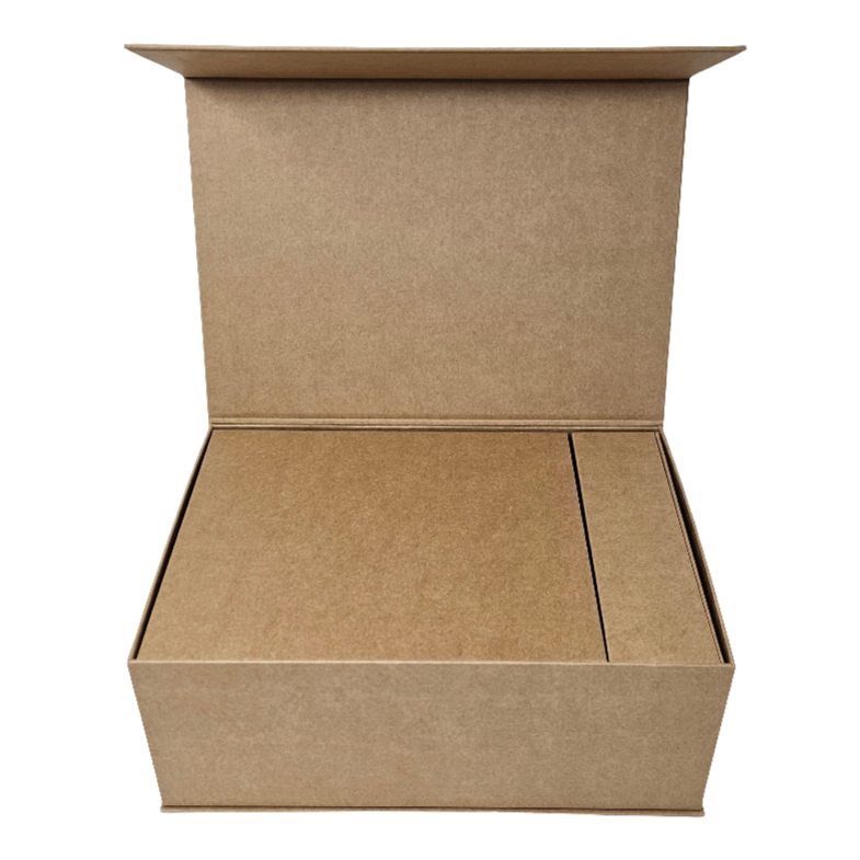 Wholesale Luxury Natural Kraft Rectangular Rigid Magnetic Gift Box