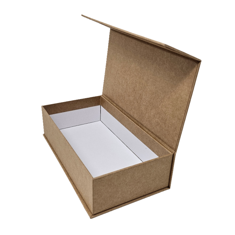 An open natural kraft Rigid Magnetic Gift Box