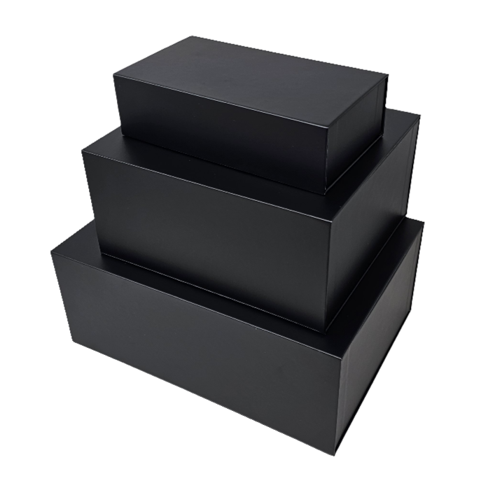 Wholesale Luxury Black Rectangular Rigid Magnetic Gift Box
