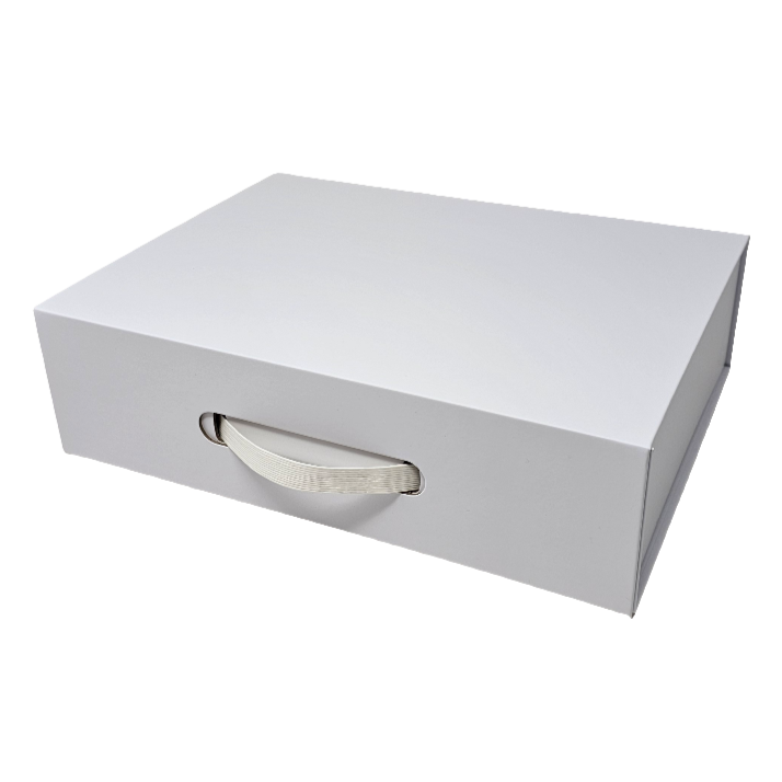 Wholesale Luxury White Folding Magnetic Presentation Gift Box With Carry Handle