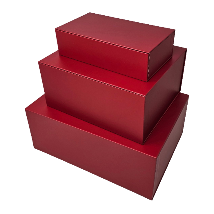 Wholesale Luxury Red Rectangular Rigid Magnetic Gift Box
