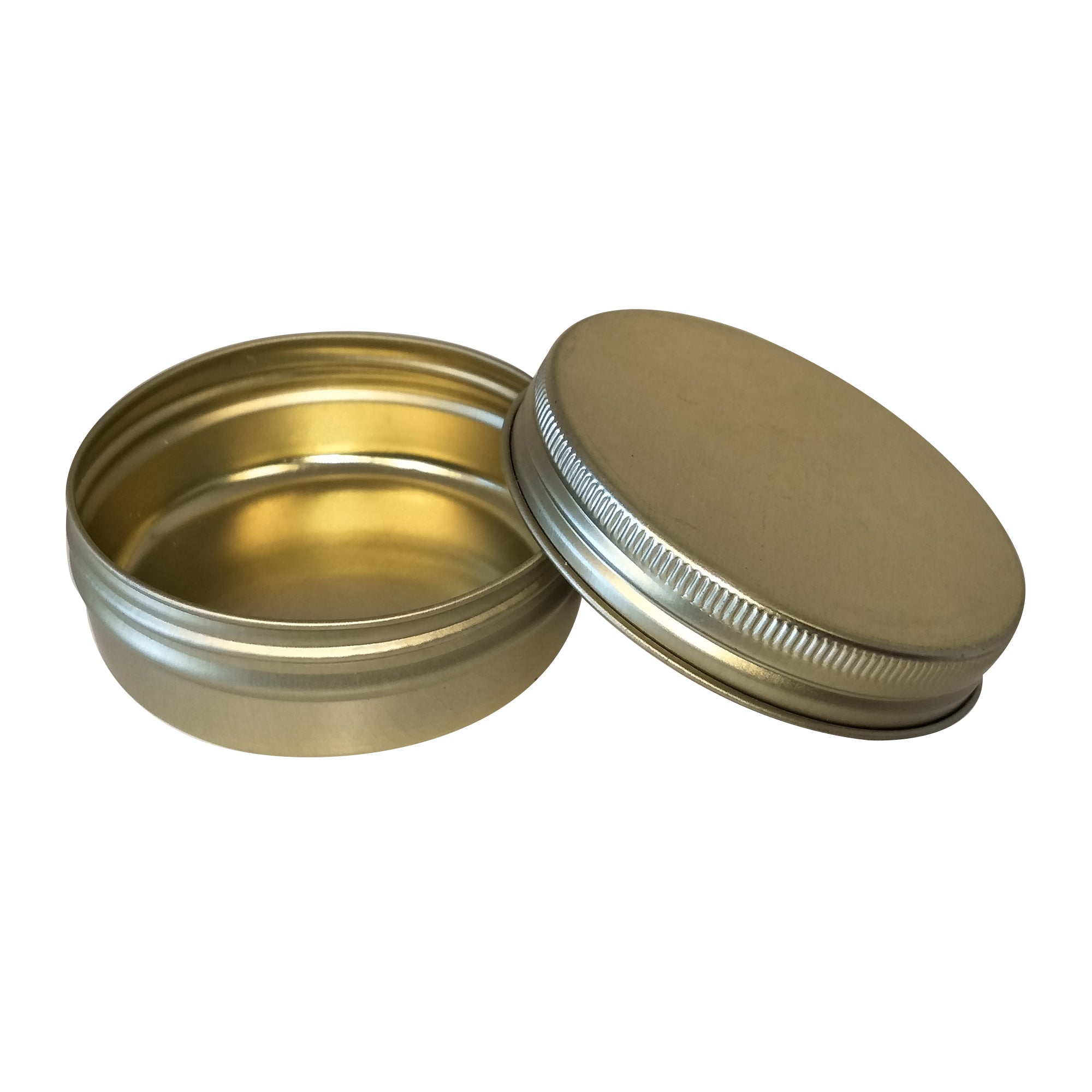 Wholesale Sliver and Gold Round Seamless Tin With Screw Lid