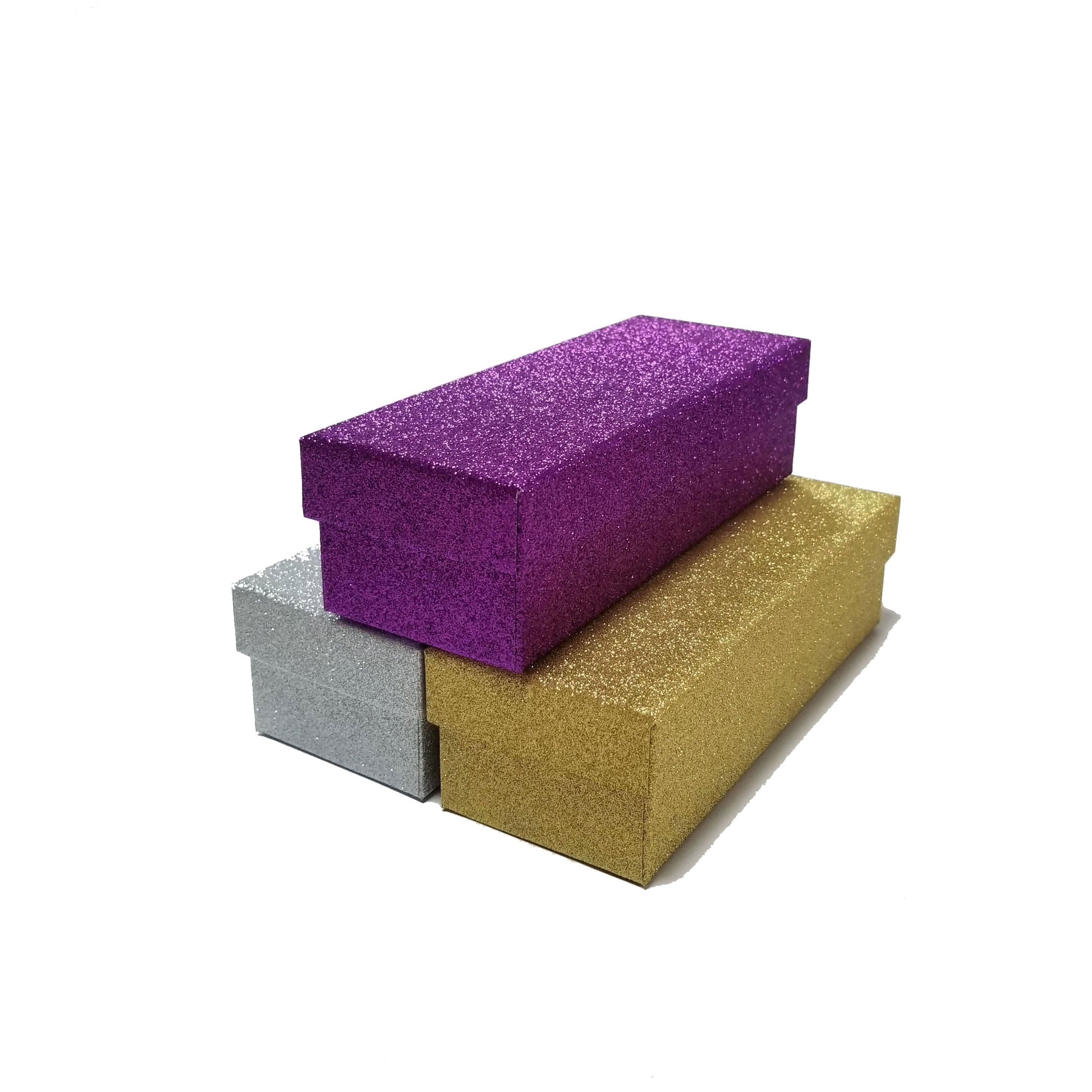 Small Rectangular Sparkly Glitter Rigid Gift Box With Lid