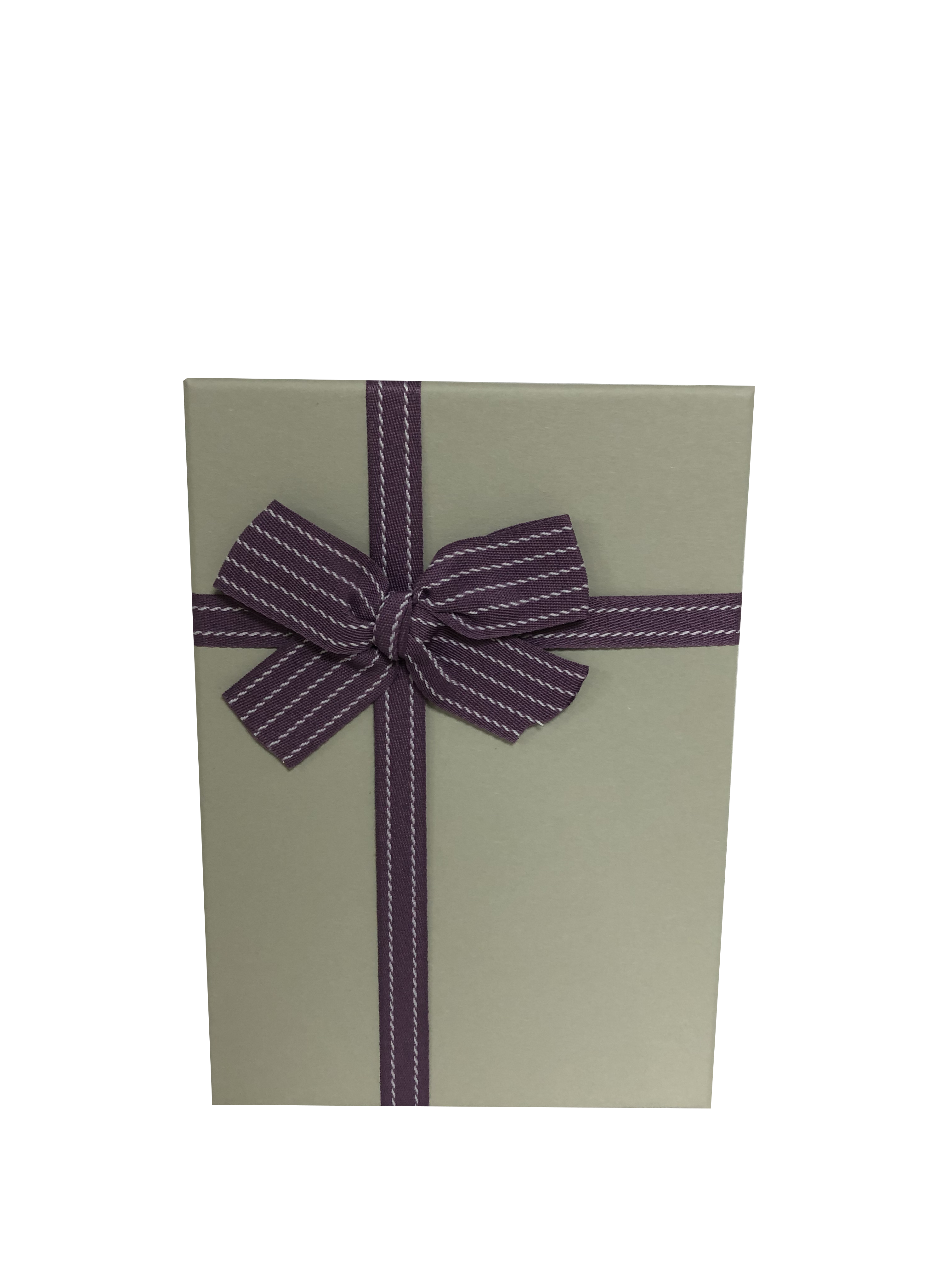 Rechteckige Geschenkbox aus Papier mit gestreifter Schleife