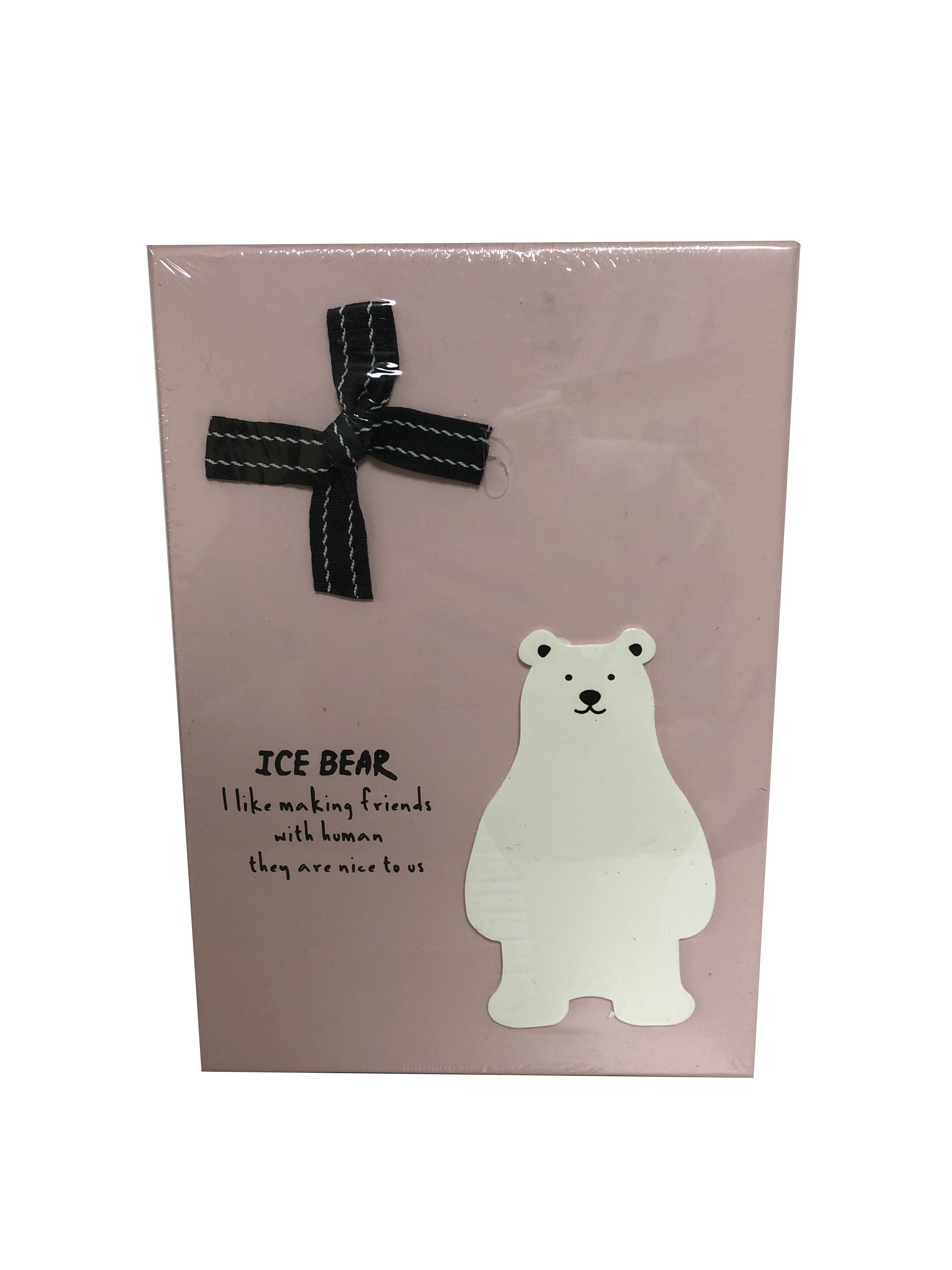 Rechteckige Eisbär-Geschenkbox aus Papier mit Schleife