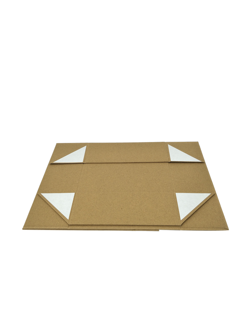 A4 Size Natural Kraft Folding Magnetic Gift Box with Ribbon