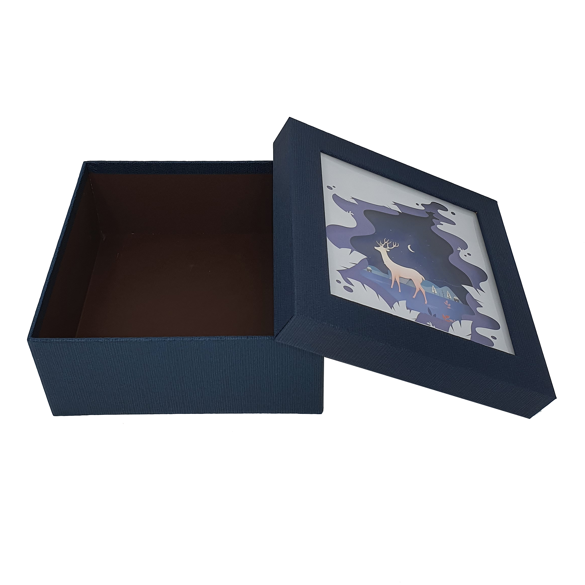 Papercraft Stag Christmas Square Gift Box Set