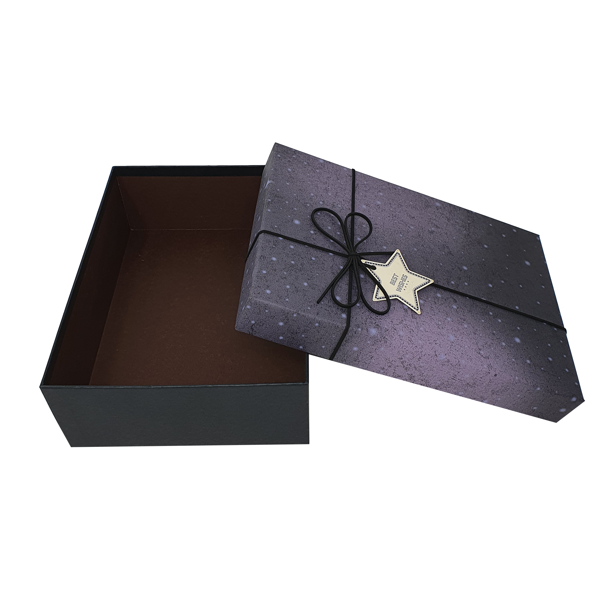 Starry Sky Rigid Gift Box with Ribbon and Bow