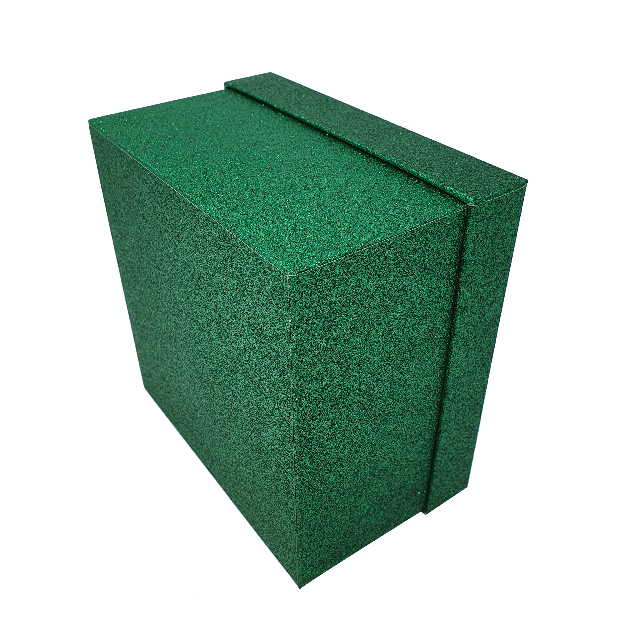 Green Square Sparkly Glitter Rigid Stacking Gift Boxes