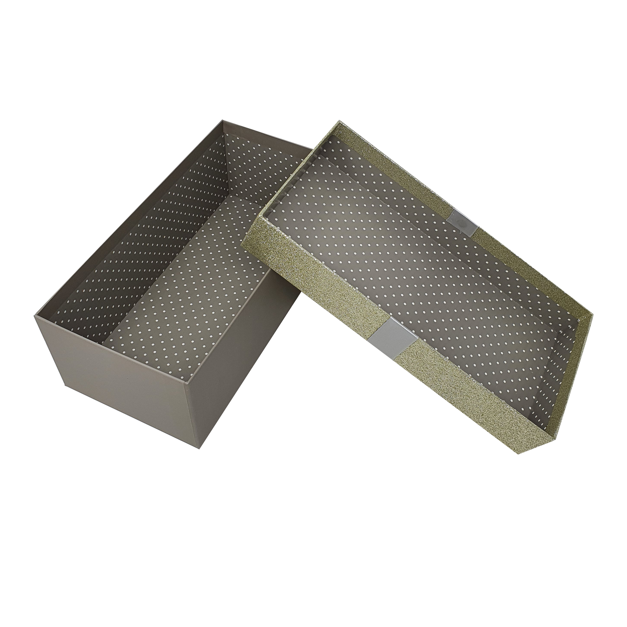 White Rectangular Sparkly Glitter Rigid Stacking Gift Boxes with Bow & Ribbon