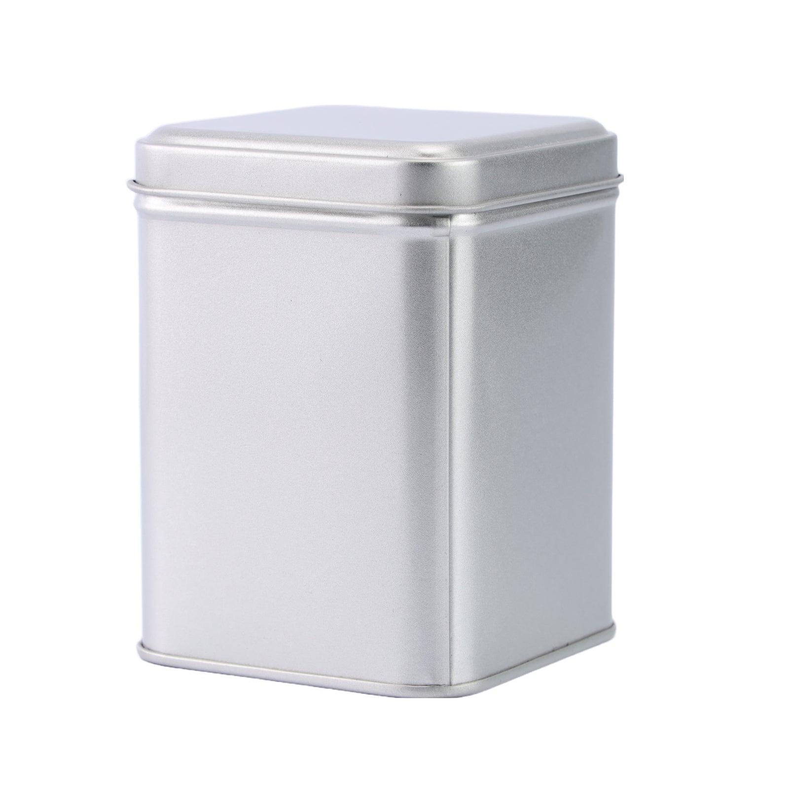 Silver Tall Square Tin with Stepped Slip Lid / 70x W70 x H100(mm)