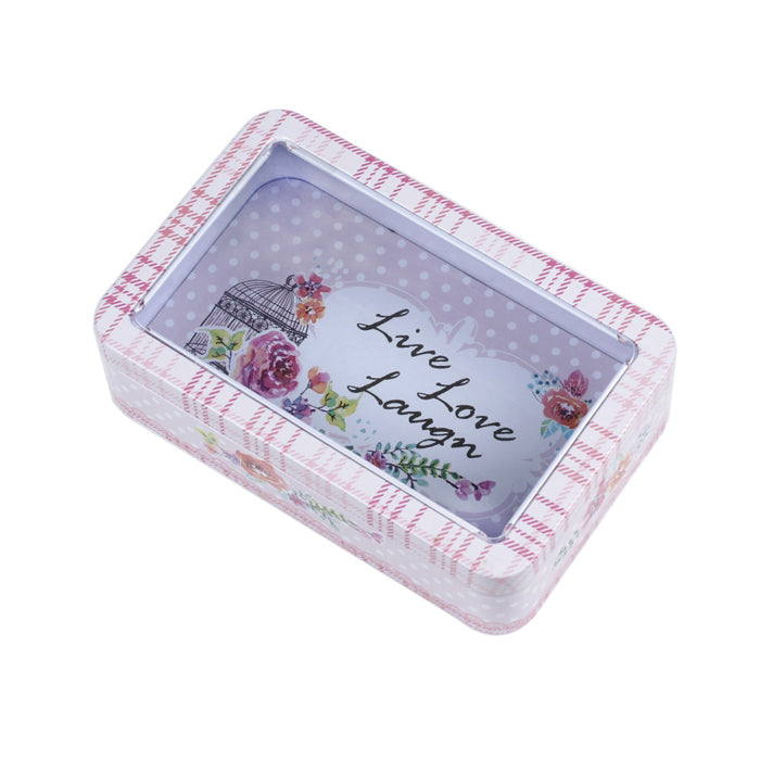 Rectangular Solid Lid With Window Christmas Gifts Storage Tin - Ld Packagingmall