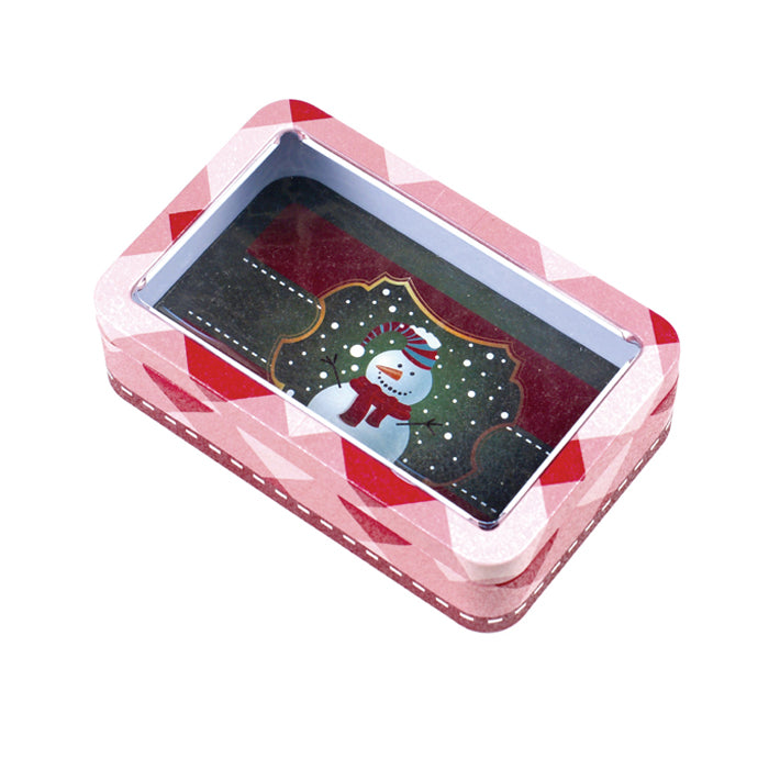 Rectangular Solid Lid With Window Christmas Gifts Storage Tin - Ld Packagingmall