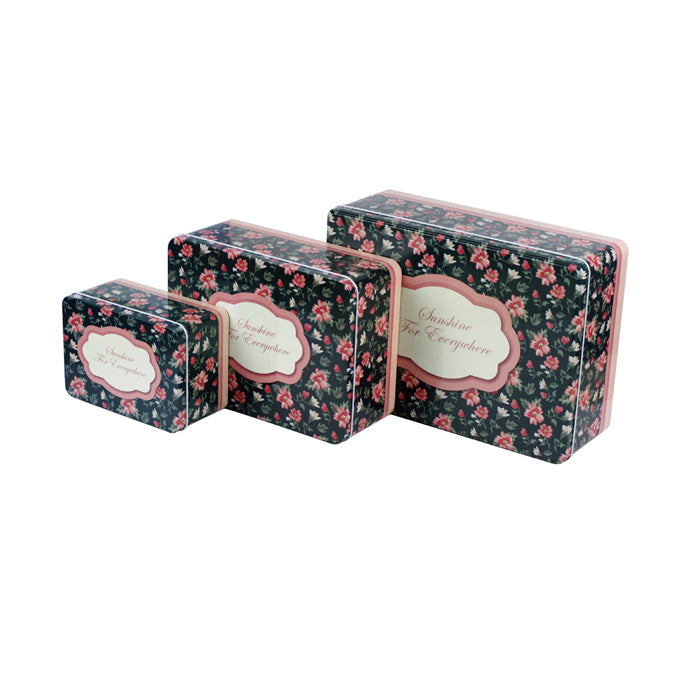 Rectangular Step Lid Storage Tin - Set of 3 - Ld Packagingmall