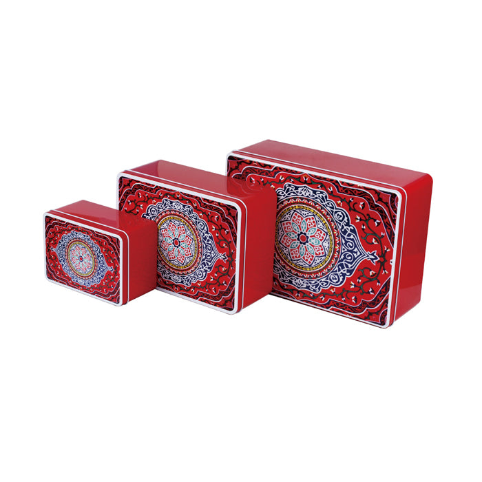 Rectangular Step Lid Storage Tin - Set of 3 - Ld Packagingmall