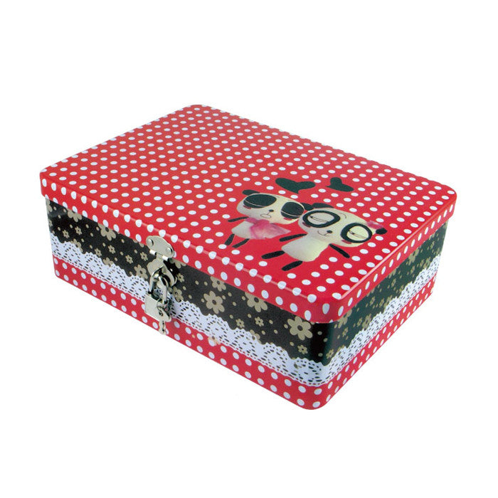 Rectangular Solid Lid  Storage Tin with Lock - Ld Packagingmall