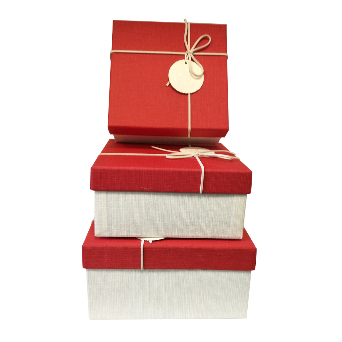Luxury Rigid Square Gift Box with Bow and Tag ( Set of 3) - Ld Packagingmall