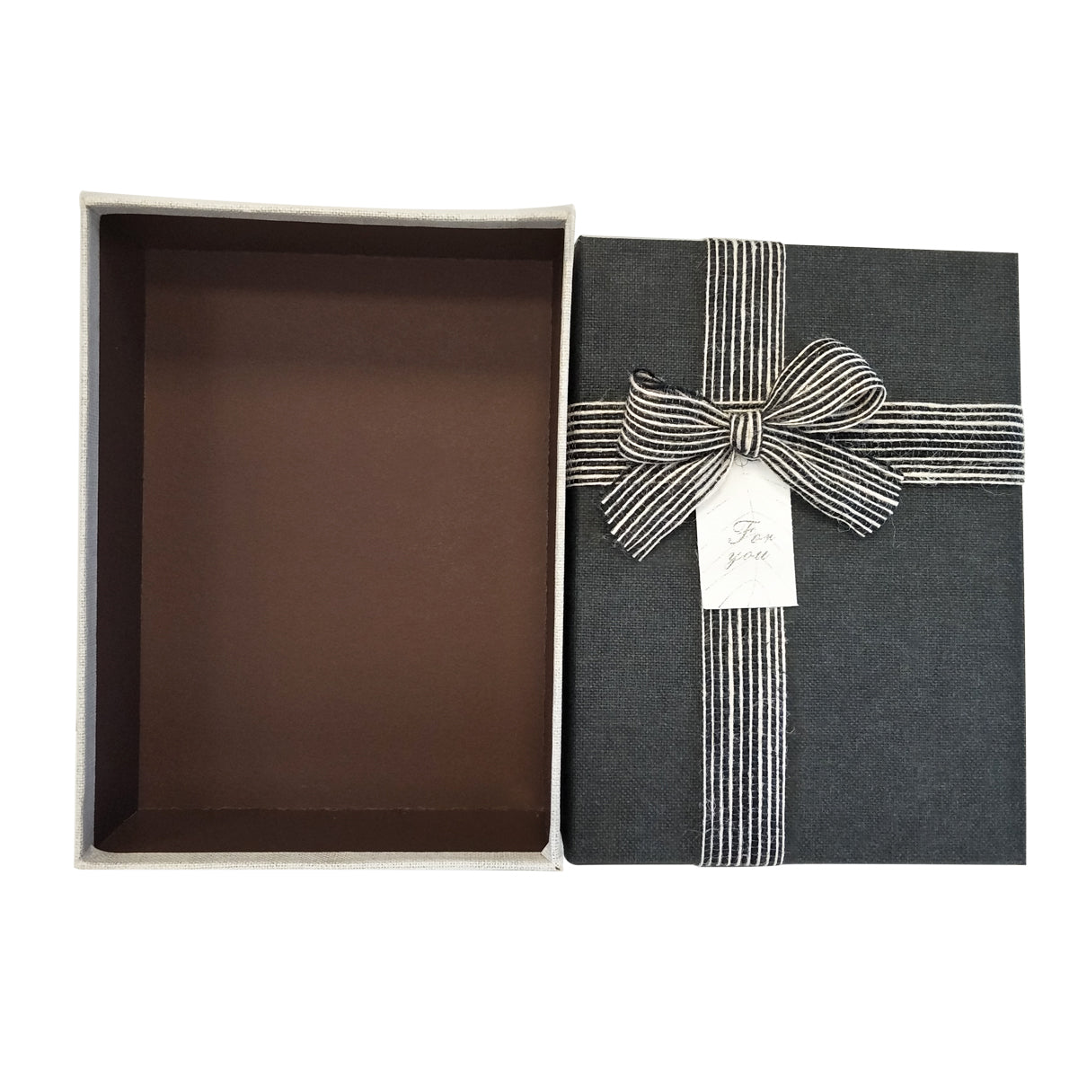 Luxury Rigid Rectangular Gift Box with Bow and Tag - Set of 3 - Ld Packagingmall