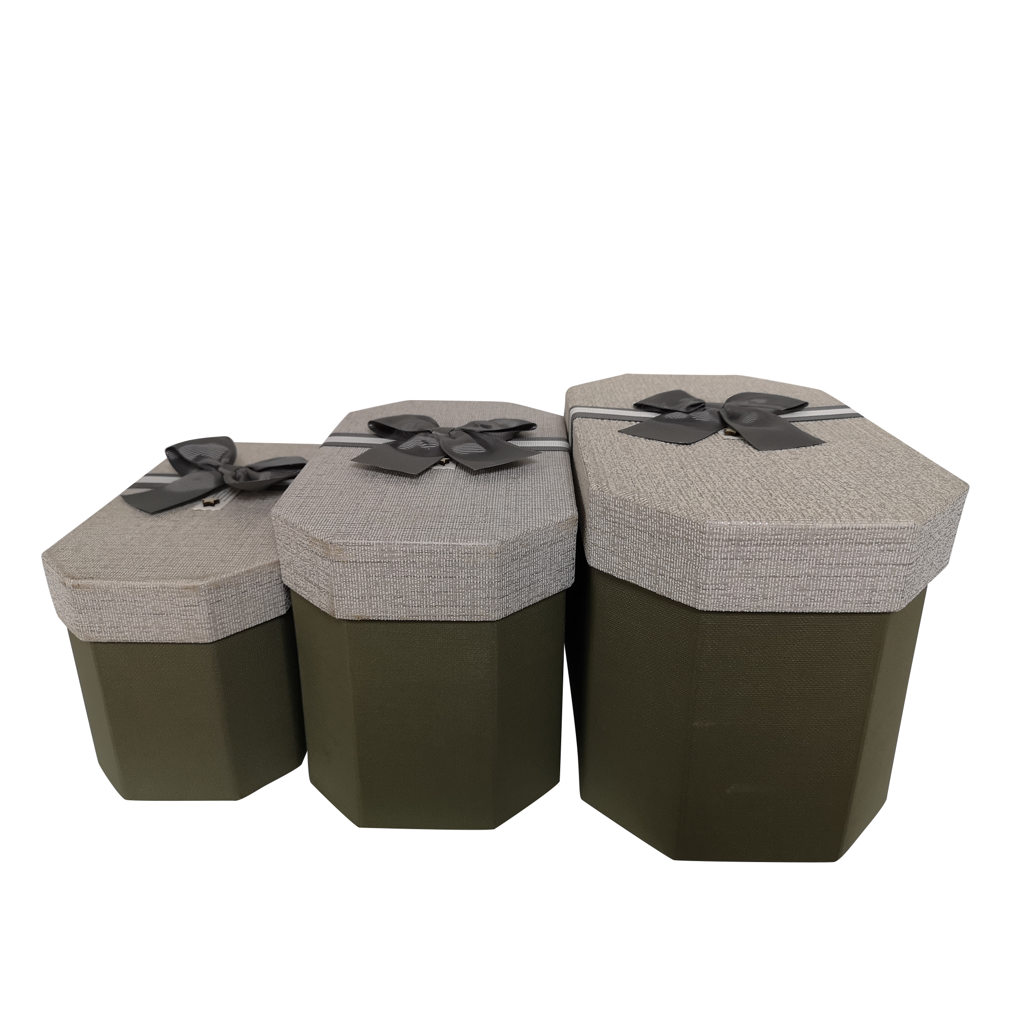 Octagonal Rigid  Gift Box With Ribbon & Bow