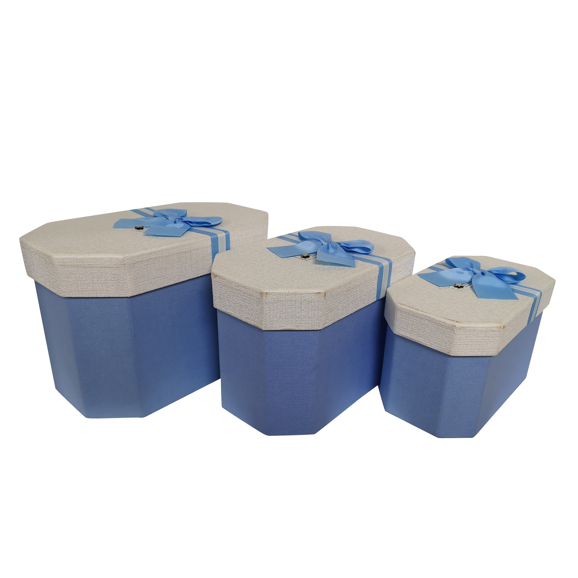 Octagonal Rigid  Gift Box With Ribbon & Bow