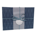 Rectangular Rigid Geometric Pattern Gift Box With Ribbon & Sleeve