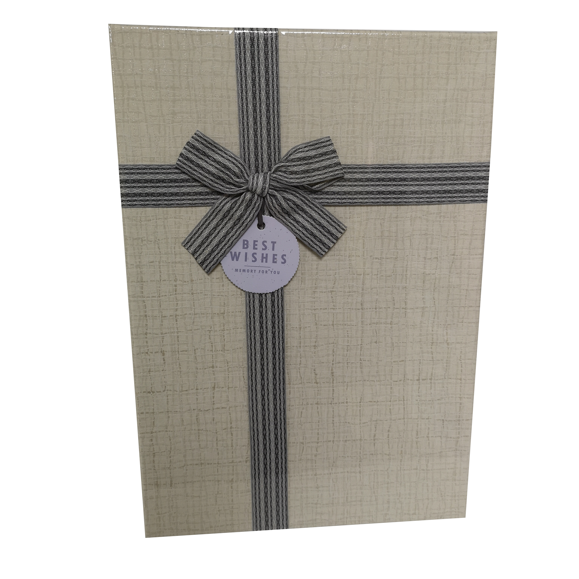 Rechteckige, starre Geschenkbox mit Karos, Band und Schleife