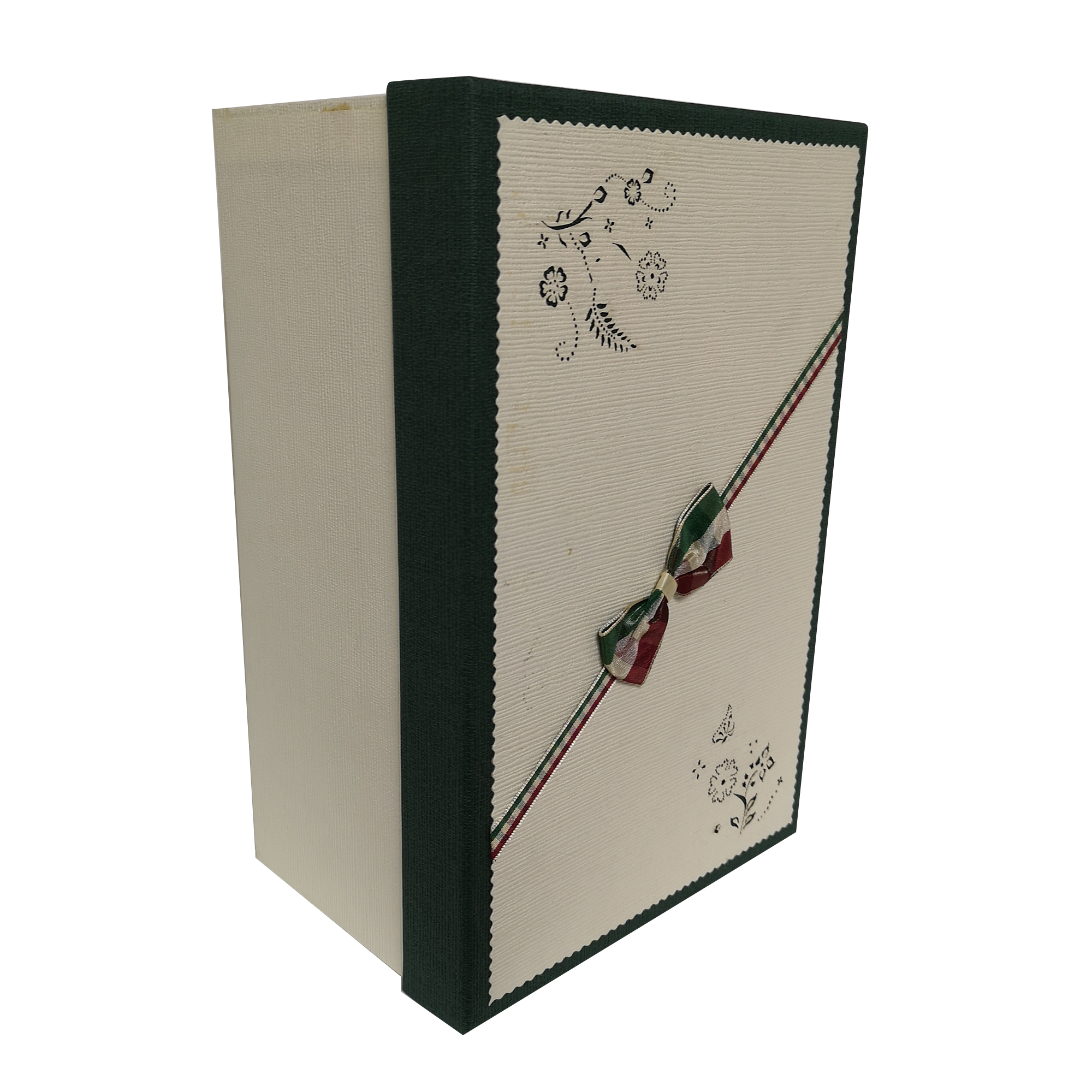 Rectangular Rigid Handmade Papercutting Decoration Gift Box With Ribbon & Bow