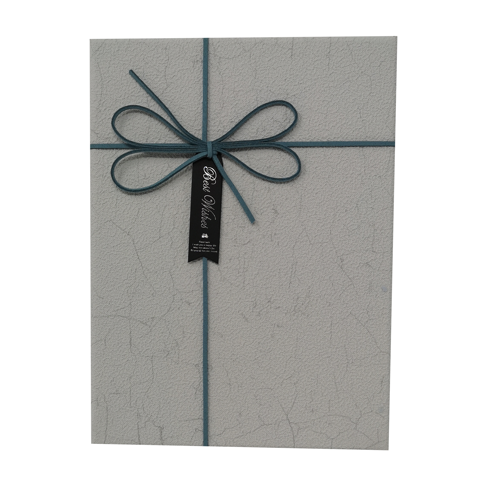 Textured Rectangle Gift Box with Ribbon and Tag