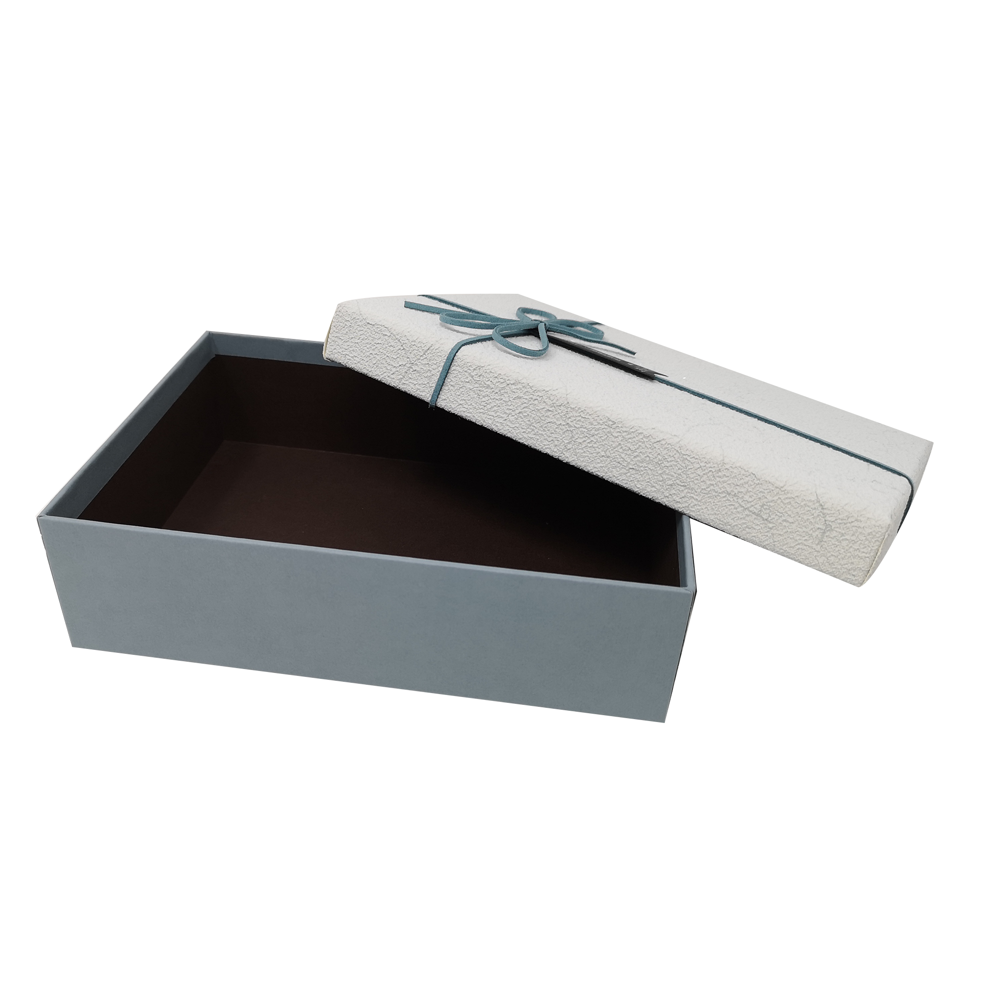 Textured Rectangle Gift Box with Ribbon and Tag