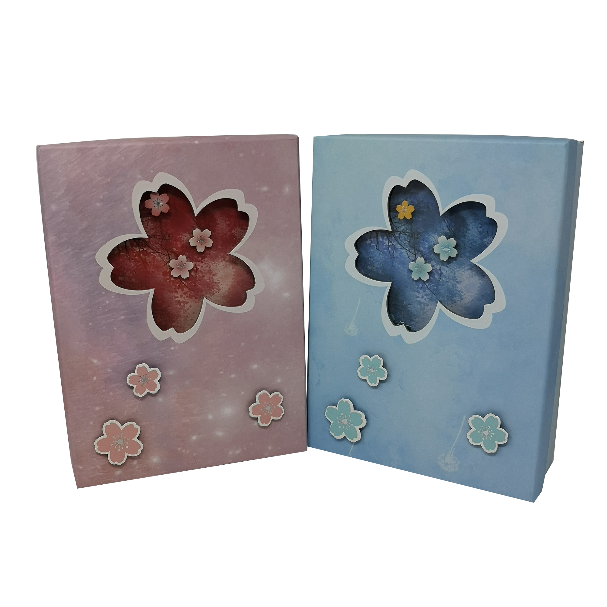 Blütenmuster mit Konfetti-Geschenkbox