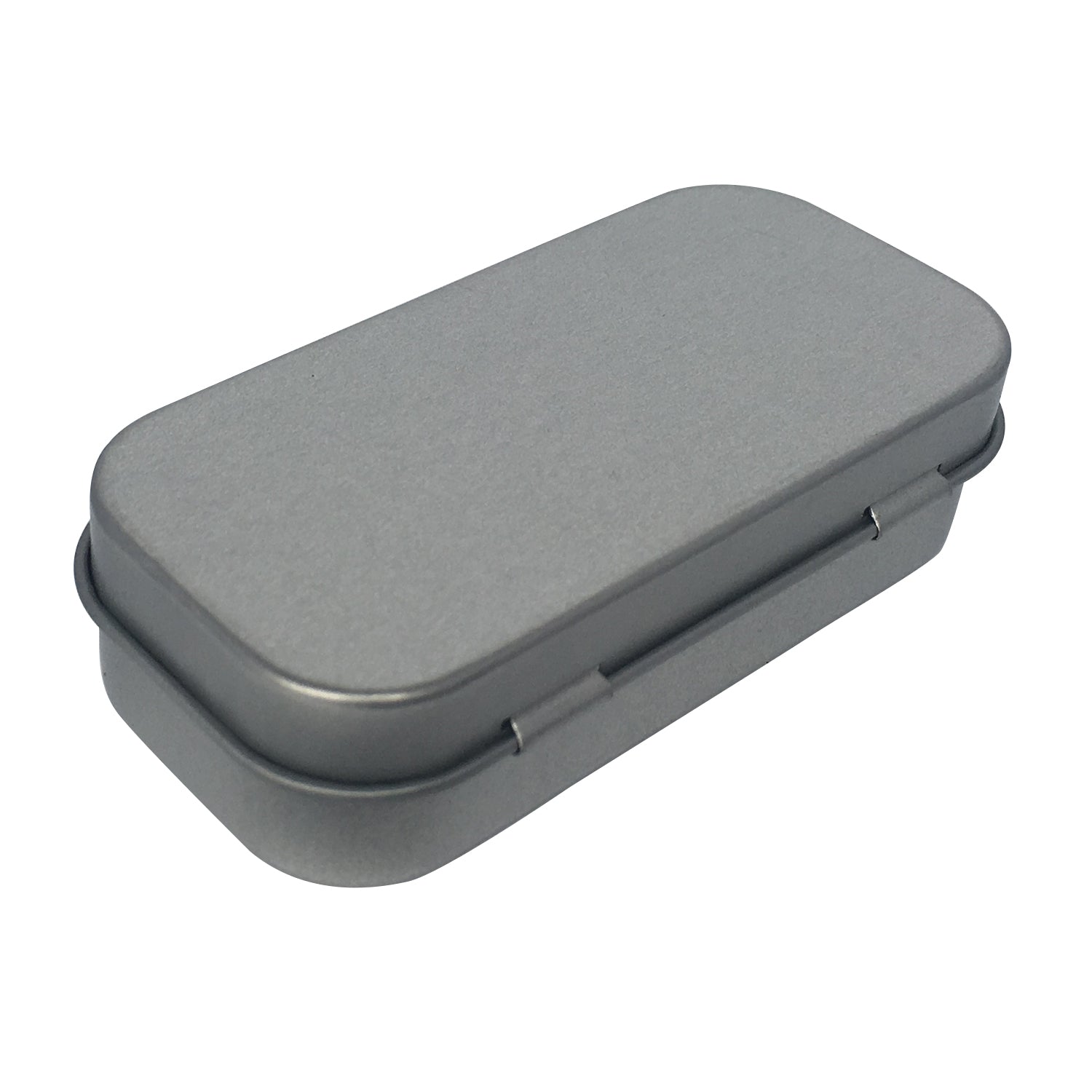 Sample of 100pcs Silver Stock Rectangular Gift Tin Box With Hinged Lid/ Item Ref: RMTB0006