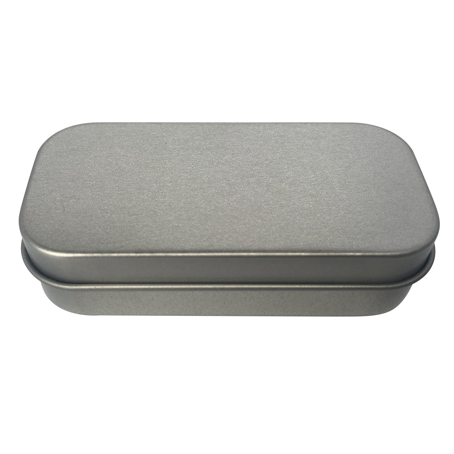 100pcs Silver Stock Rectangular Gift Tin Box With Hinged Lid/ L80 x W38 x H20(mm)