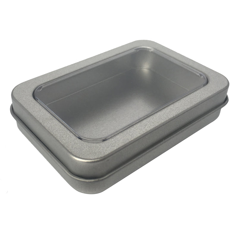 Stock Plain & Printed Rectangular Gift Tin Box With Solid Lid/ L88 x W60 x H18(mm)