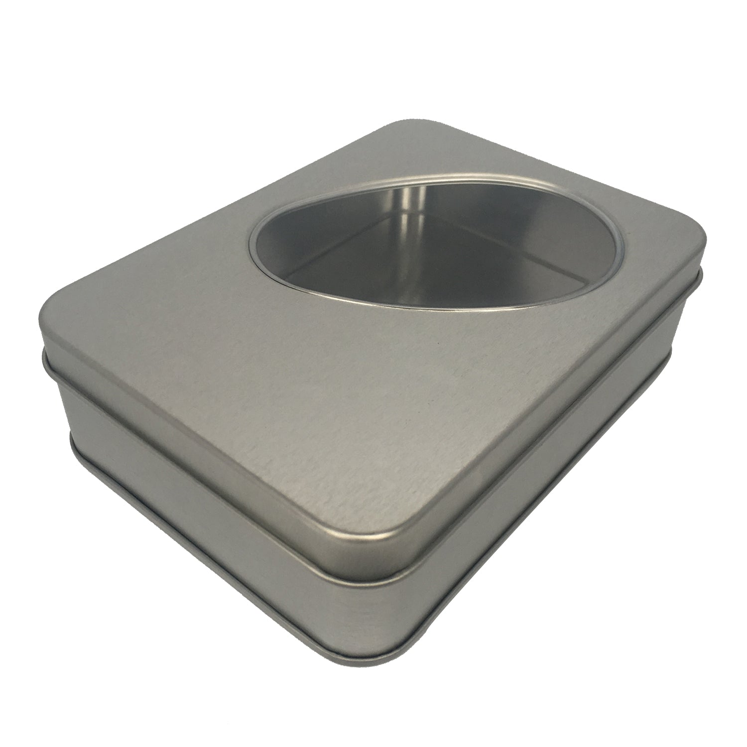 Sample of 70pcs Rectangular Gift Tin Box With Solid Lid/ Window Lid/ Oval Window/ EVA Foam Inserts/ Item Ref: RMTB0009