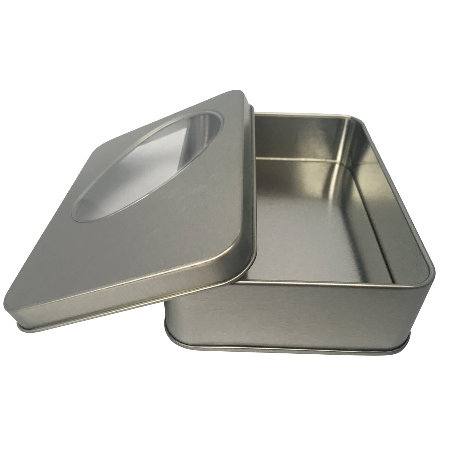 Sample of 70pcs Rectangular Gift Tin Box With Solid Lid/ Window Lid/ Oval Window/ EVA Foam Inserts/ Item Ref: RMTB0009