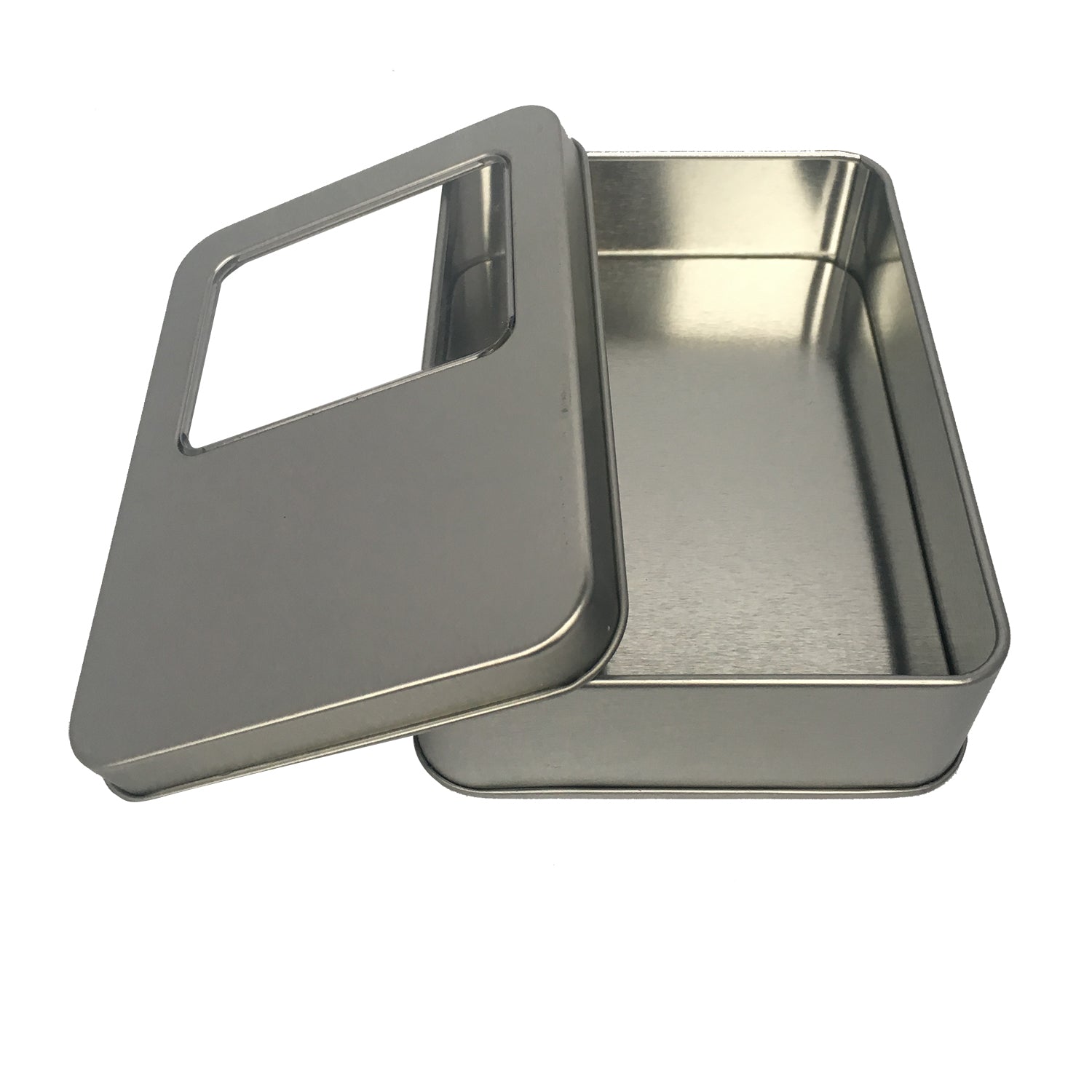 Sample of 70pcs Rectangular Gift Tin Box With Solid Lid/ Window Lid/ Oval Window/ EVA Foam Inserts/ Item Ref: RMTB0009