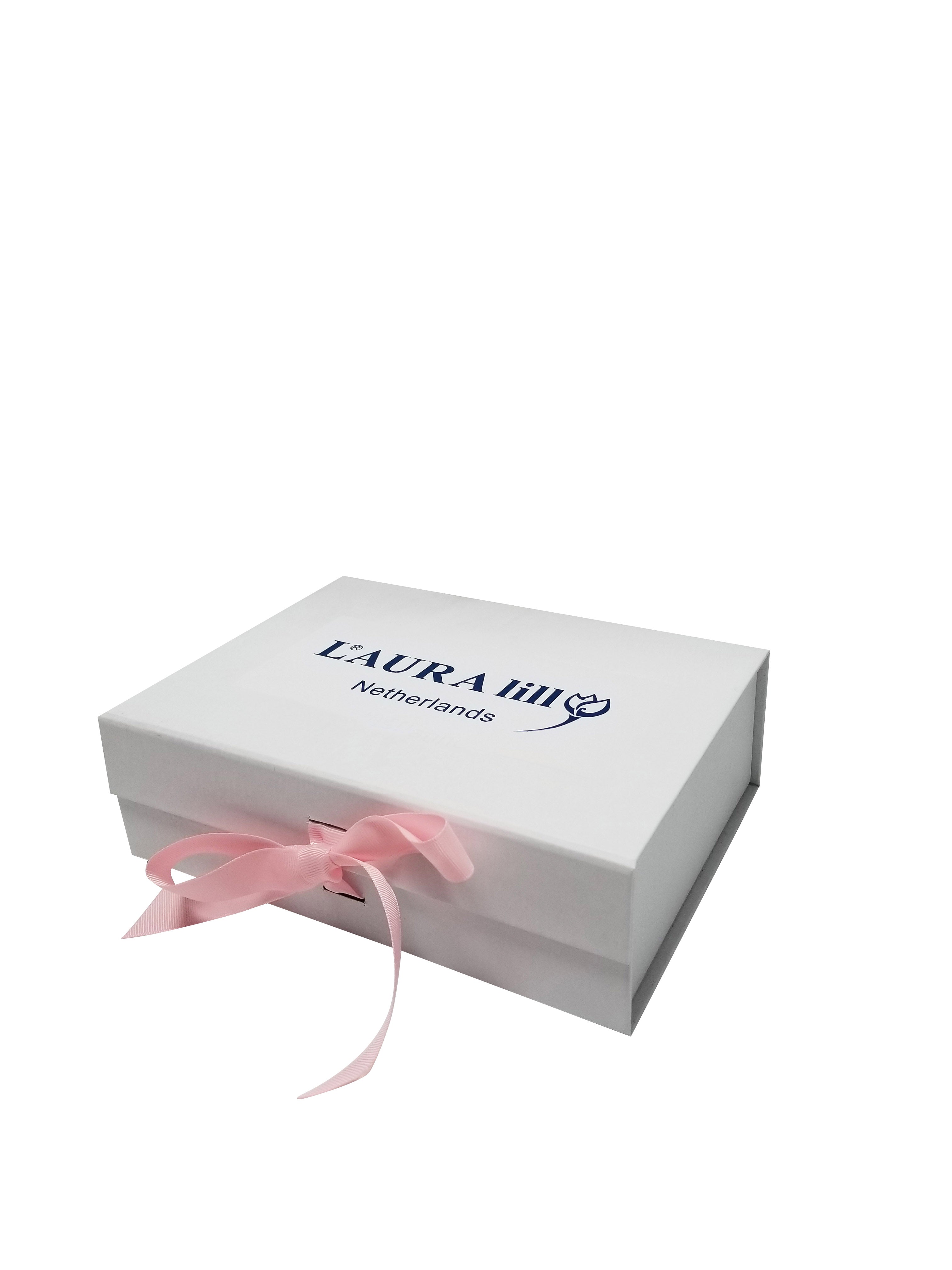 Wholesale Large A3 Size White Folding Magnetic Gift Box with Changeable Ribbon