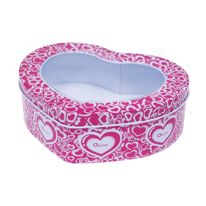 Heart Shaped Window Lid Storage Tin - Ld Packagingmall