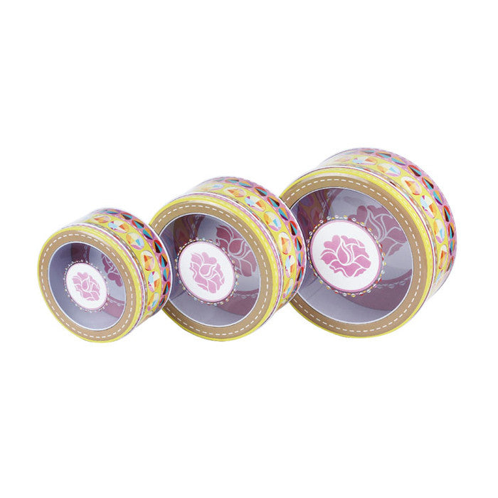 Round Window Lid Stackable Storage Tin - Set of 3 - Ld Packagingmall
