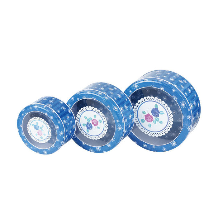 Round Window Lid Stackable Storage Tin - Set of 3 - Ld Packagingmall