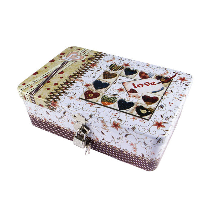 Rectangular Solid Lid Storage Tin with Lock - Ld Packagingmall
