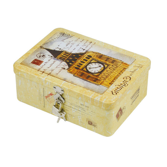 Rectangular Solid Lid Storage Tin with Lock - Ld Packagingmall