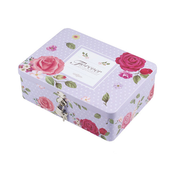 Rectangular Solid Lid Storage Tin with Lock - Ld Packagingmall