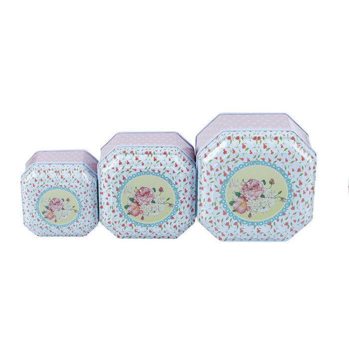 Square Step Lid Stackable Storage Tin - Set of 3 - Ld Packagingmall