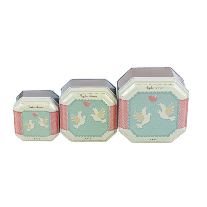 Square Step Lid Stackable Storage Tin - Set of 3 - Ld Packagingmall